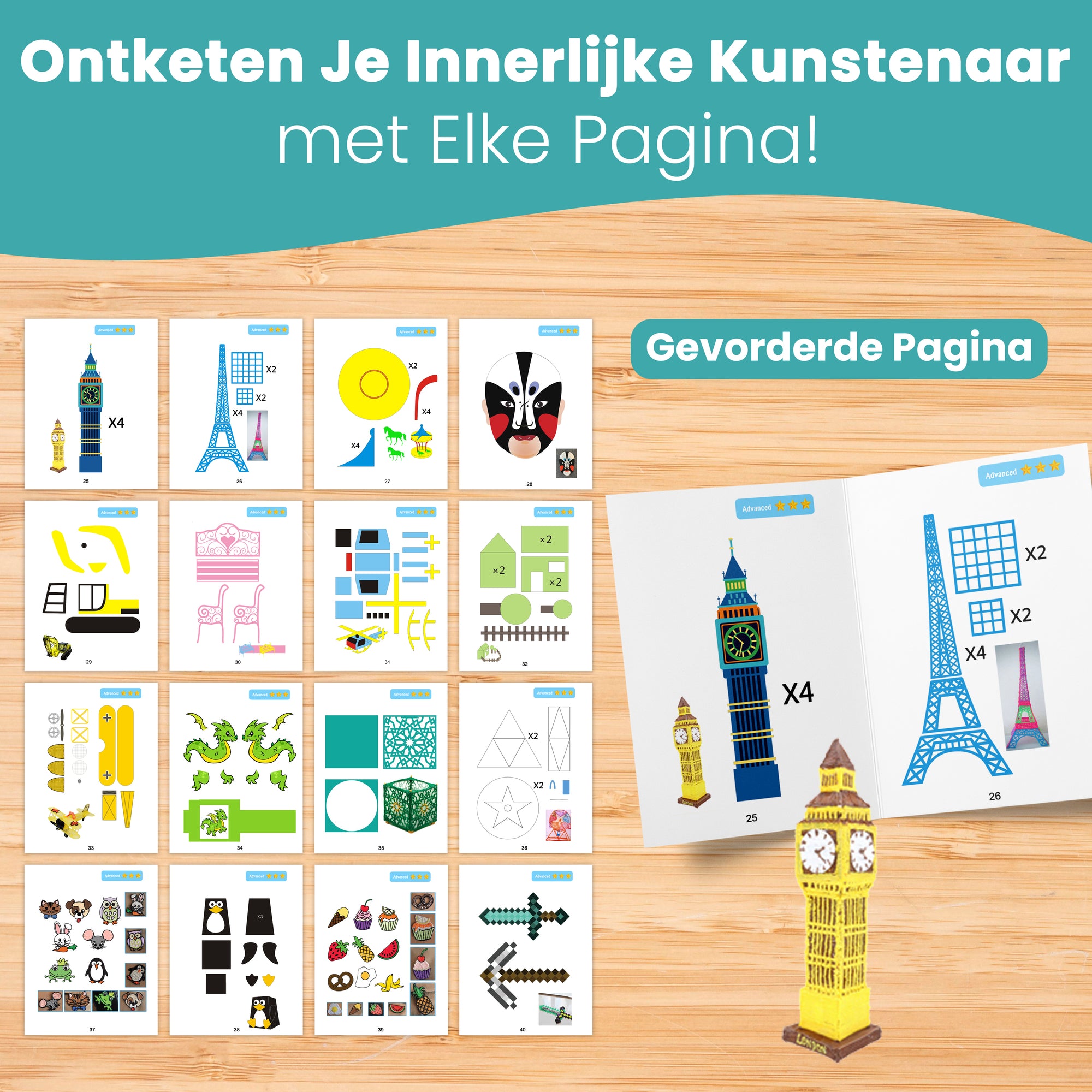 3D Pen Drawing Book XXL - 40 Templates