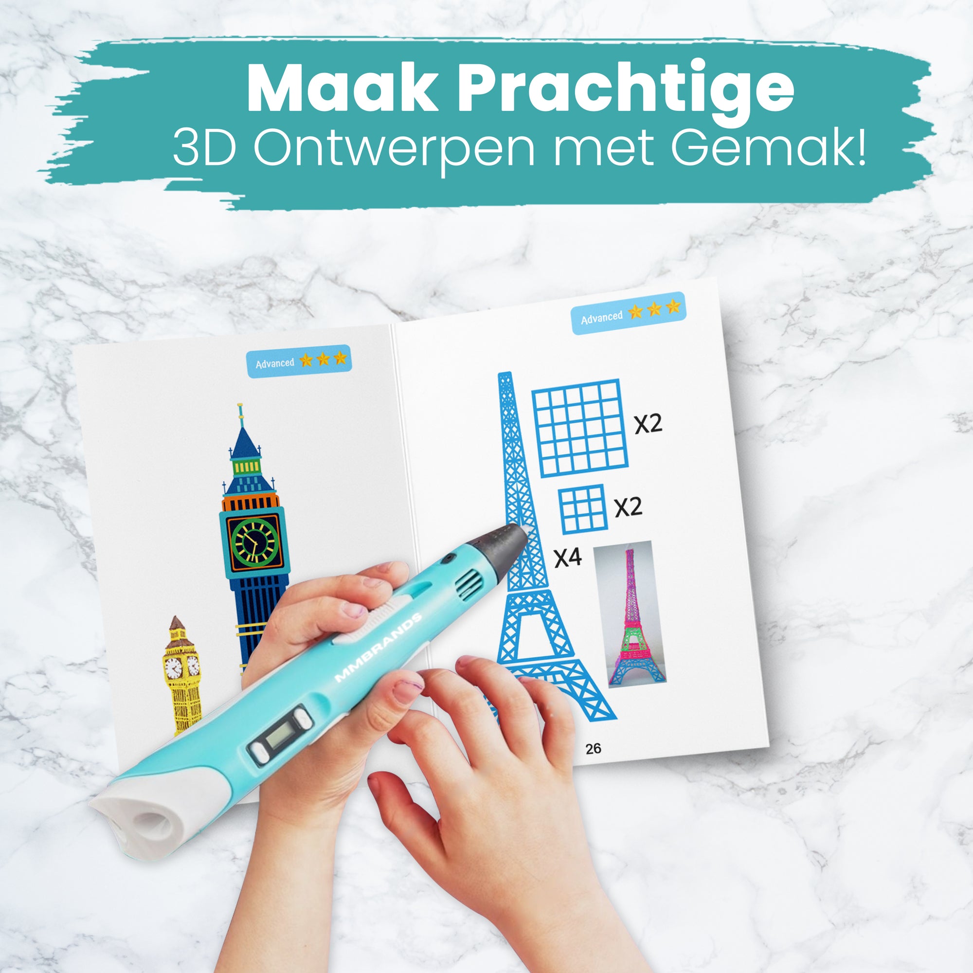 3D Pen Drawing Book XXL - 40 Templates